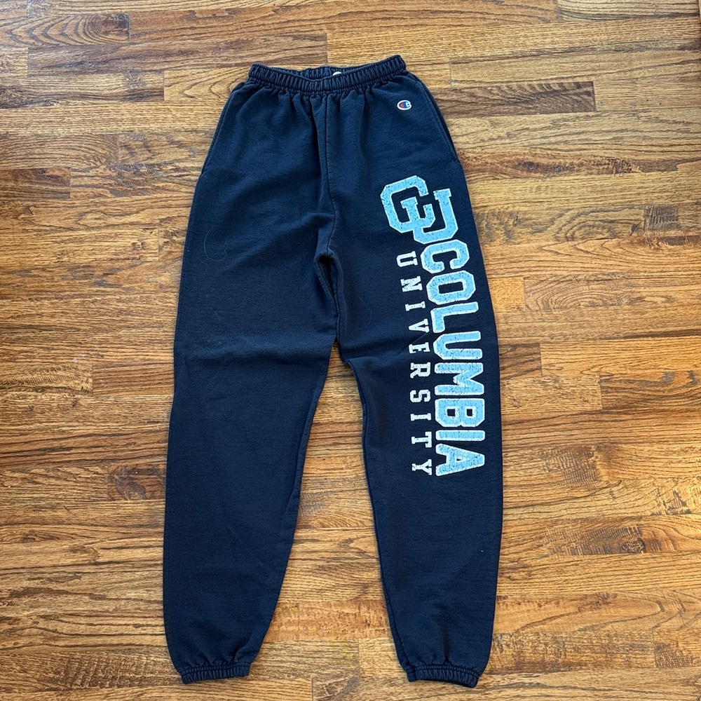 Champion Black Sweatpants with Columbia University Logo